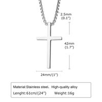 Fashion Simple Style Cross 201 Stainless Steel Alloy Polishing Men's Pendant Necklace main image 3