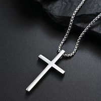 Fashion Simple Style Cross 201 Stainless Steel Alloy Polishing Men's Pendant Necklace main image 5