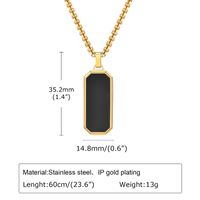 Simple Style Rectangle 304 Stainless Steel Epoxy Plating 18K Gold Plated Men's Pendant Necklace sku image 2