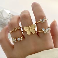 Fashion Diamond Love Pearl Leaf 10-teiliger Ring Kreativer Retro-weiblicher Ring sku image 42