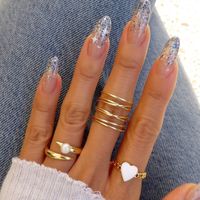 Fashion Diamond Love Pearl Leaf 10-teiliger Ring Kreativer Retro-weiblicher Ring sku image 23