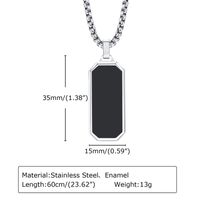 Simple Style Rectangle 304 Stainless Steel Epoxy Plating 18K Gold Plated Men's Pendant Necklace sku image 1