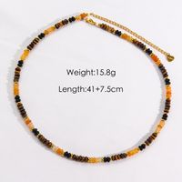 Casual Vintage Style Geometric 304 Stainless Steel Tiger Eye 18K Gold Plated Necklace In Bulk sku image 4
