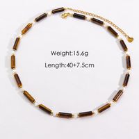 Casual Vintage Style Geometric 304 Stainless Steel Tiger Eye 18K Gold Plated Necklace In Bulk sku image 2