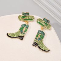 1 Pair Cowboy Style Modern Style Shoe Alloy Drop Earrings main image 4