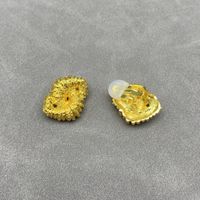 1 Pair Classic Style Solid Color Irregular Copper Ear Studs sku image 4