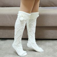 Women's Basic Solid Color Polyacrylonitrile Fiber Printing Over The Knee Socks A Pair sku image 2
