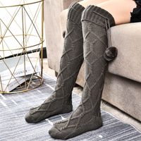 Women's Basic Solid Color Polyacrylonitrile Fiber Printing Over The Knee Socks A Pair sku image 5