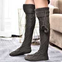 Women's Basic Solid Color Polyacrylonitrile Fiber Printing Over The Knee Socks A Pair main image 3