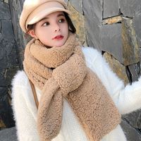 Women's Simple Style Solid Color Fleece Scarf main image 5