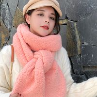Women's Simple Style Solid Color Fleece Scarf sku image 6