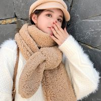 Women's Simple Style Solid Color Fleece Scarf sku image 1