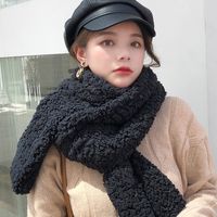 Women's Simple Style Solid Color Fleece Scarf sku image 3