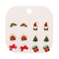 1 Set Simple Style Christmas Tree Santa Claus Christmas Socks Plating Alloy Drop Earrings Ear Studs main image 3