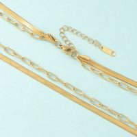 Hip-hop Rock Solid Color Titanium Steel Plating Chain Gold Plated Silver Plated Necklace sku image 2