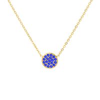 Stainless Steel 14K Gold Plated Vintage Style Plating Inlay Geometric Color Block Zircon Pendant Necklace sku image 15