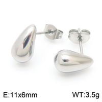1 Pair Modern Style Water Droplets Plating Stainless Steel 18K Gold Plated Ear Studs sku image 4