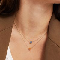 Stainless Steel 14K Gold Plated Vintage Style Plating Inlay Geometric Color Block Zircon Pendant Necklace main image 2