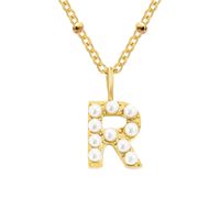 Vintage Style Letter Stainless Steel Plating Pendant Necklace sku image 41
