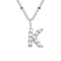 Vintage Style Letter Stainless Steel Plating Pendant Necklace sku image 11