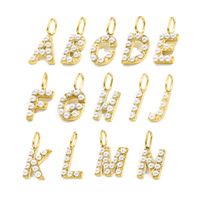 1 Piece Stainless Steel Imitation Pearl Artificial Pearls 14K Gold Plated Letter main image 5