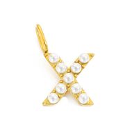 1 Piece Stainless Steel Imitation Pearl Artificial Pearls 14K Gold Plated Letter sku image 47