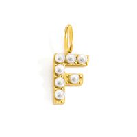 1 Piece Stainless Steel Imitation Pearl Artificial Pearls 14K Gold Plated Letter sku image 31