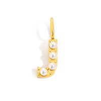 1 Piece Stainless Steel Imitation Pearl Artificial Pearls 14K Gold Plated Letter sku image 35