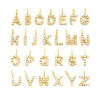 1 Piece Stainless Steel Imitation Pearl Artificial Pearls 14K Gold Plated Letter main image 1