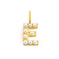 1 Piece Stainless Steel Imitation Pearl Artificial Pearls 14K Gold Plated Letter sku image 30