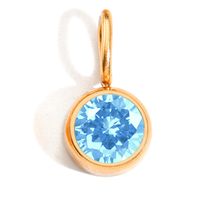 1 Piece Stainless Steel Rhinestones 14K Gold Plated Rose Gold Plated Round Polished Pendant sku image 18