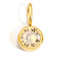 1 Piece Stainless Steel Rhinestones 14K Gold Plated Rose Gold Plated Round Polished Pendant sku image 20