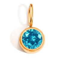 1 Piece Stainless Steel Rhinestones 14K Gold Plated Rose Gold Plated Round Polished Pendant sku image 22