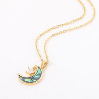 Lady Butterfly Titanium Steel Copper Plating Inlay Artificial Gemstones 18k Gold Plated Pendant Necklace sku image 5
