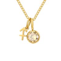 Stainless Steel 14K Gold Plated Lady Plating Inlay Constellation Rhinestones Pendant Necklace sku image 10