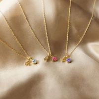Stainless Steel 14K Gold Plated Lady Plating Inlay Constellation Rhinestones Pendant Necklace main image 1