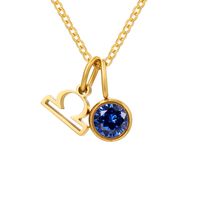 Stainless Steel 14K Gold Plated Lady Plating Inlay Constellation Rhinestones Pendant Necklace sku image 8