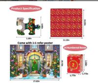 Calendario De Adviento De Navidad Rompecabezas Niños (7-16 Años) Bloque De Color Papel Juguetes main image 4