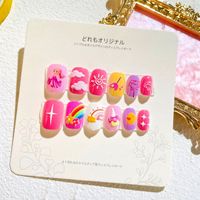 Sweet Simple Style Heart Shape Candy Plastic Nail Patches 1 Set sku image 48
