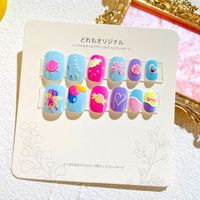 Sweet Simple Style Heart Shape Candy Plastic Nail Patches 1 Set sku image 45