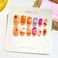 Sweet Simple Style Heart Shape Candy Plastic Nail Patches 1 Set sku image 38