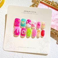 Sweet Simple Style Heart Shape Candy Plastic Nail Patches 1 Set sku image 47