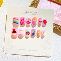 Sweet Simple Style Heart Shape Candy Plastic Nail Patches 1 Set sku image 39
