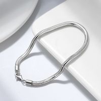 Simple Style Snake Sterling Silver Polishing Plating Chain White Gold Plated Rhodium Plated Silver Plated Bracelets main image 1