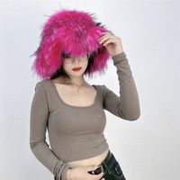 Women's Punk Streetwear Color Block Big Eaves Sun Hat sku image 13
