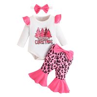 Cute Cartoon Leopard Polyester Girls Clothing Sets main image 3