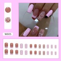 French Style Sweet Solid Color Cartoon Star Butterfly Plastic Nail Patches 1 Set main image 1