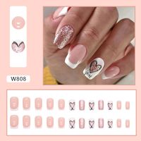French Style Sweet Solid Color Cartoon Star Butterfly Plastic Nail Patches 1 Set sku image 3
