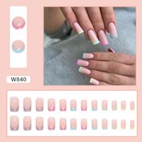 French Style Sweet Solid Color Cartoon Star Butterfly Plastic Nail Patches 1 Set sku image 31