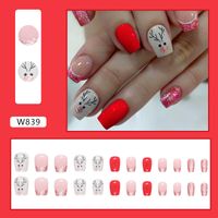 French Style Sweet Solid Color Cartoon Star Butterfly Plastic Nail Patches 1 Set sku image 25